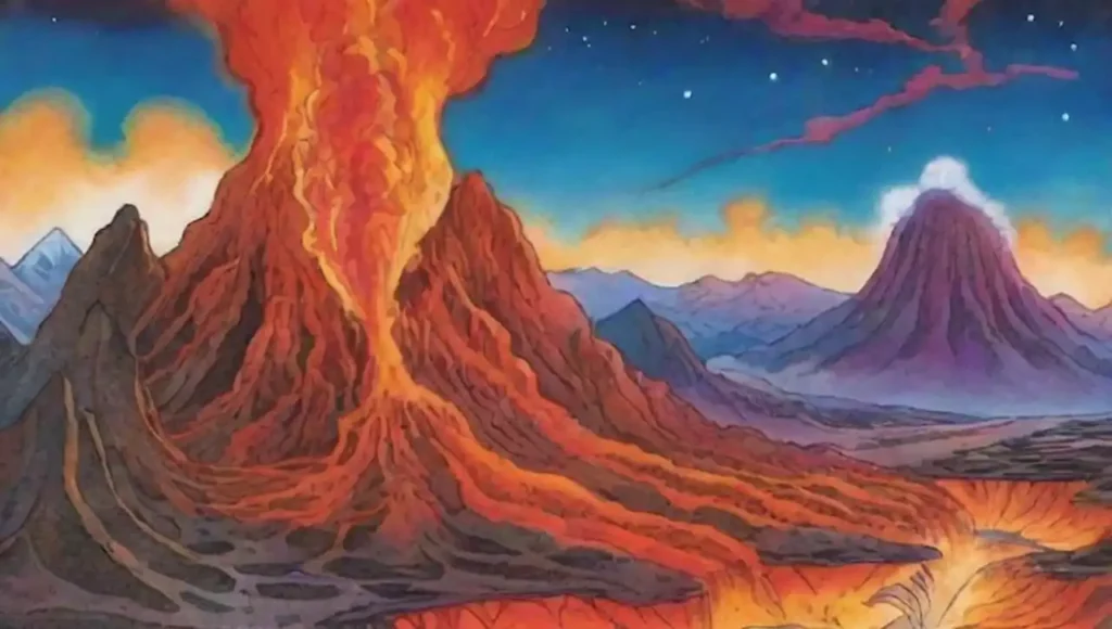 Un paisaje surrealista de lava