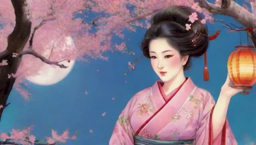 Diosas japonesas envueltas en belleza etérea y simbolismo cultural.
