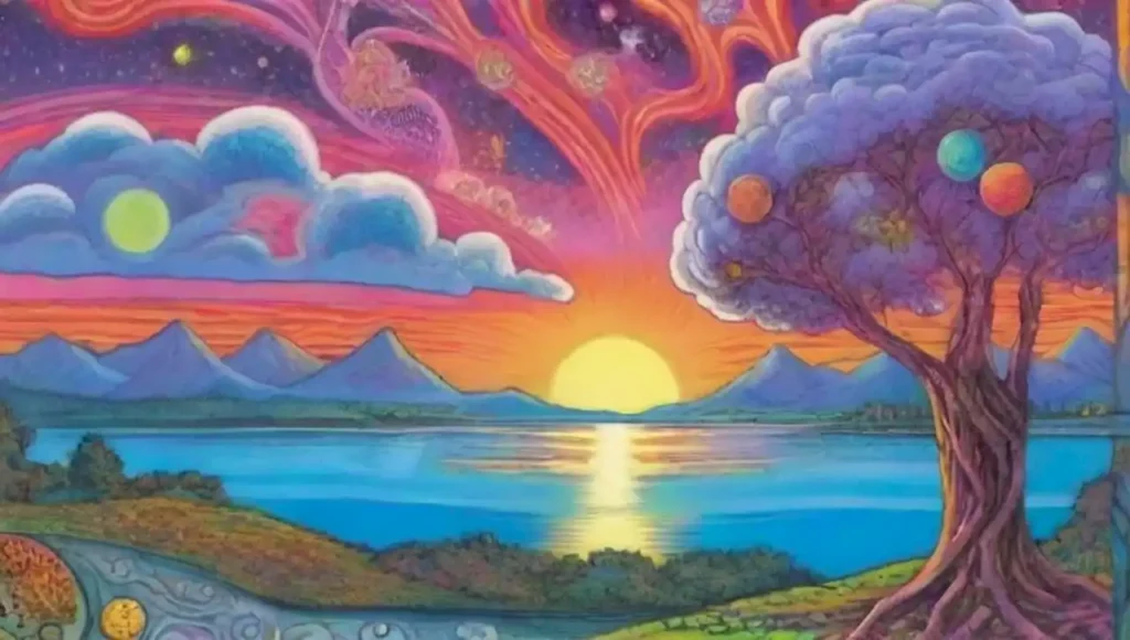 Paisajes oníricos con colores vibrantes