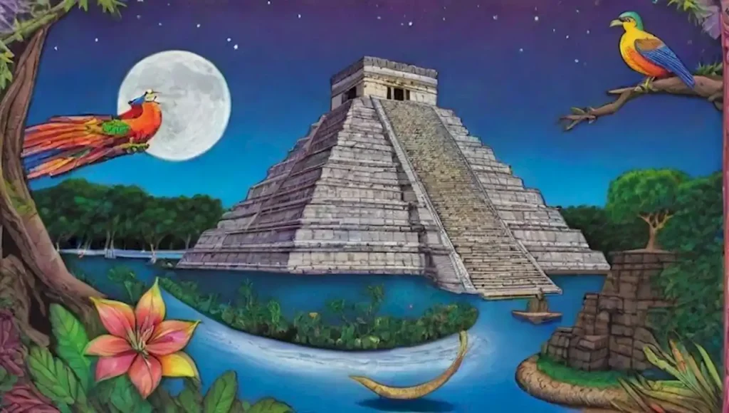 Un paisaje mágico con pirámides mayas