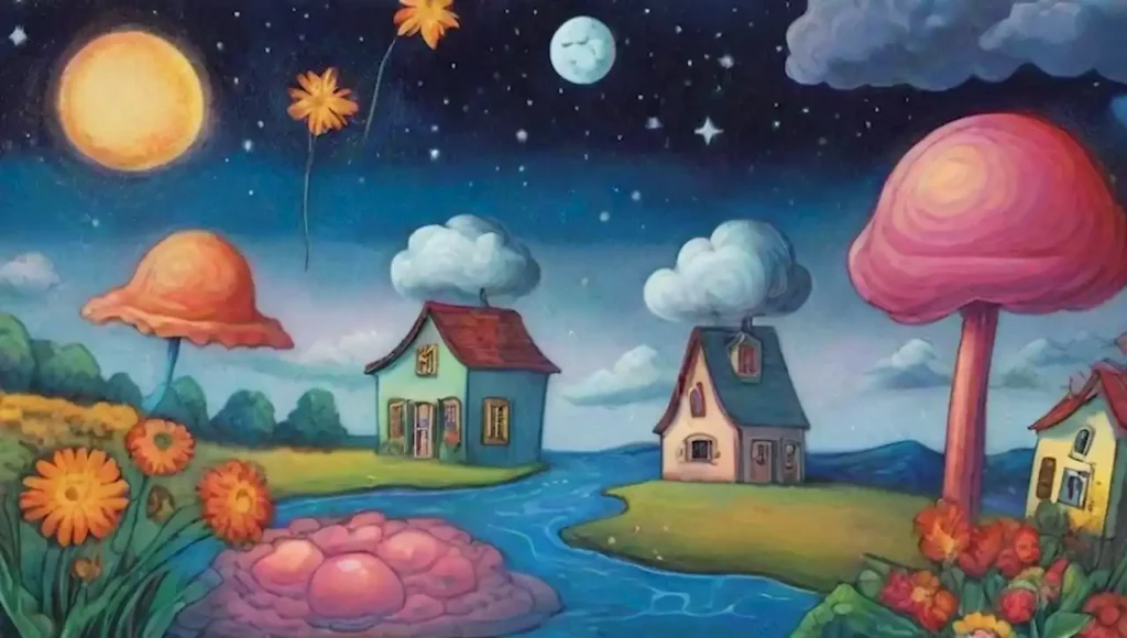 Paisaje surrealista con relojes derritiéndose